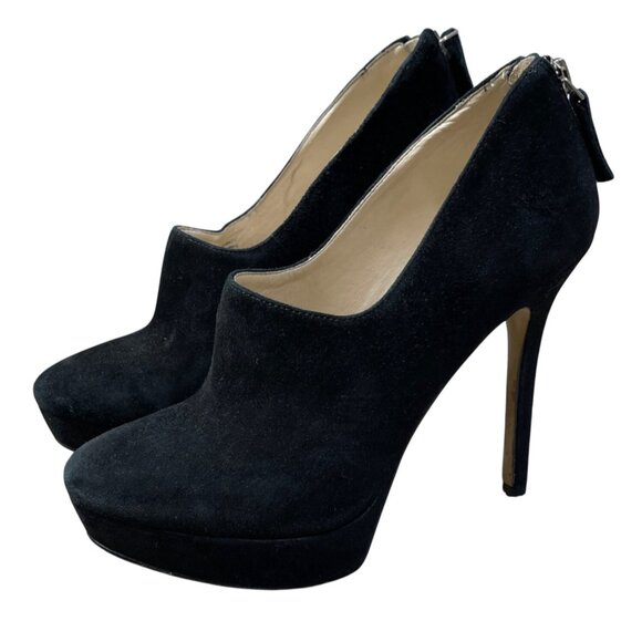 Nine West Feminity Platform Shootie Pump Size 6 Black Suede - Picture 4 of 10